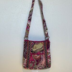Vera Bradley VERY BERRY PAISLEY Pink and Green Crossbody Bag